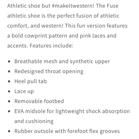 Ariat Cowprint Athletic Shoe - Picture 8 of 8